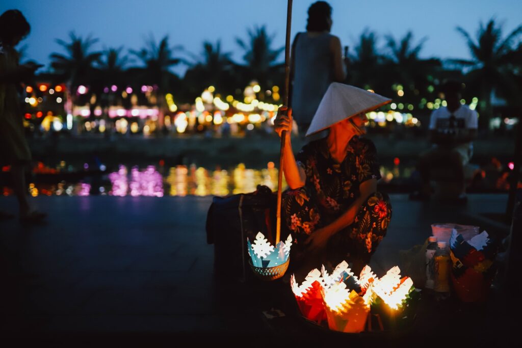 Floating lanterns in Hoi An Vietnam 